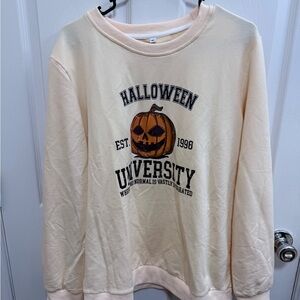 NWOT Halloween University Cream Sweatshirt, Size XL